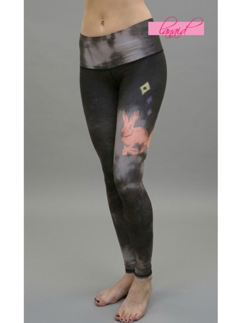 Teeki Hot Pant Rabbit Hole Bunny High-Rise Waist Recycled Sustainable Leggings S - Picture 3 of 11